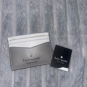 NWT Kate Spade White and Gray Card Holder